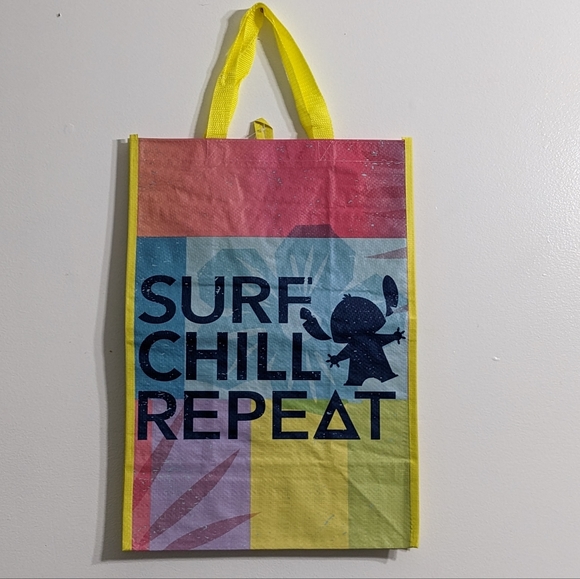 Disney Stitch Surf Chill Repeat Reusable Tote Bag, New With Tag - Picture 2 of 6